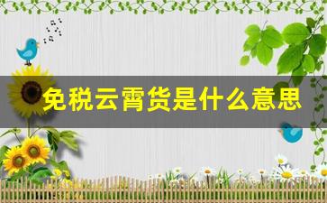 免税云霄货是什么意思-云霄代购什么意思
