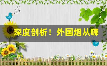 深度剖析！外国烟从哪儿买“谄上傲下”