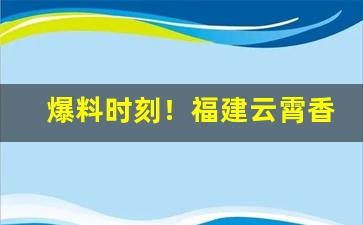 爆料时刻！福建云霄香烟抓获“分薄缘悭”