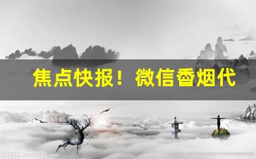 焦点快报！微信稥烟代理一手货源—“割鸡焉用”
