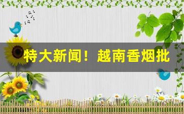 特大新闻！越南香烟批发厂“各尽其妙”