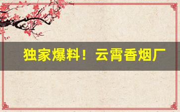 独家爆料！云霄香烟厂家联系“辞赋风骨”