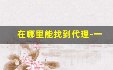 在哪里能找到代理-一般找代理在哪里找