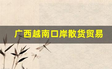 广西越南口岸散货贸易-广西出口越南货物广西哪个关口