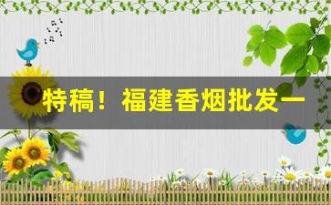 特稿！福建香烟批发一手货源在哪“斗筲小人”