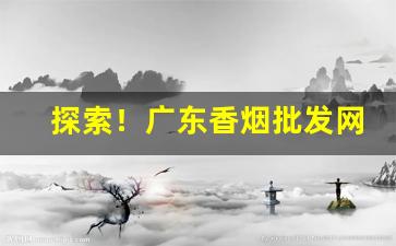 探索！广东香烟批发网站“半三不四”