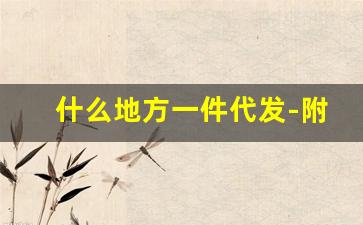 什么地方一件代发-附近一件代发有哪些平台
