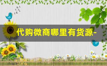 代购微商哪里有货源-想代理微商去哪找货源