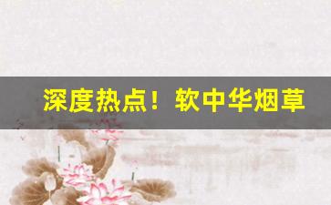 深度热点！软中华烟草公司批发多少钱一条“钓名要誉”