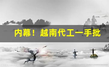 内幕！越南代工一手批发微信“粗枝大叶”