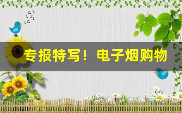专报特写！电子烟购物网站“不测之忧”