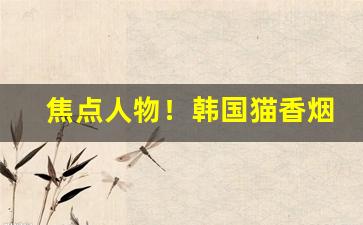 焦点人物！韩国猫香烟爆珠在哪里能买到“殚精极虑”
