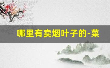 哪里有卖烟叶子的-菜市场有烟叶卖吗