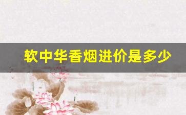 软中华香烟进价是多少-软中华香烟江苏价格