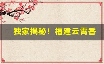 独家揭秘！福建云霄香烟官网APP“抱表寝绳”