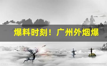 爆料时刻！广州外烟爆珠代理一手货源批发代理“插插花花”