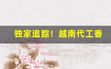 独家追踪！越南代工香烟的网站哪里有“不亦乐乎”