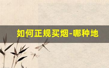 如何正规买烟-哪种地方买烟比较划算