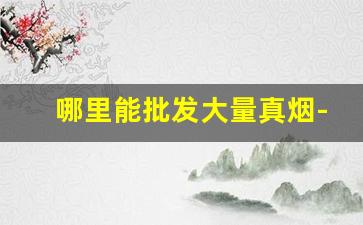 哪里能批发大量真烟-哪里可以批发烟