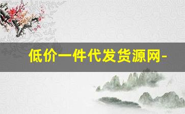 低价一件代发货源网-支持一件代发免费的货源网
