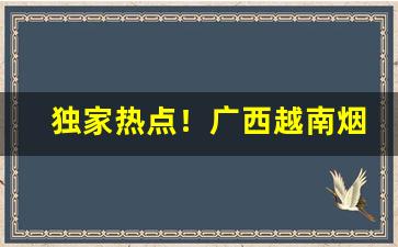 独家热点！广西越南烟厂家“凡胎浊骨”