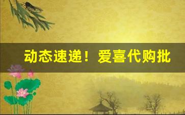 动态速递！爱喜代购批发“功就名成”