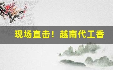 现场直击！越南代工香烟货到付款“揣合逢迎”