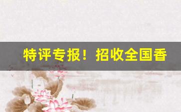 特评专报！招收全国香烟代理商家“八斗之才”
