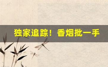独家追踪！香烟批一手货源网站“愁城难解”